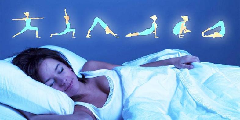 Посвятите несколько минут йоге перед сном! Спящая девушка