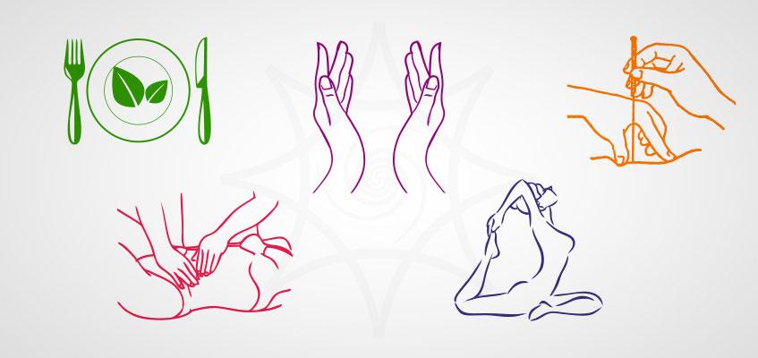 Каждый найдет для себя подходящий вариант Еда, руки, иглы, массаж и йога